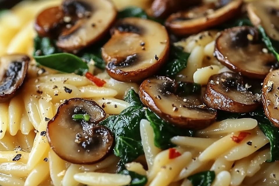 Spinach Mushroom Orzo: An Incredible 7-Step Creamy Delight