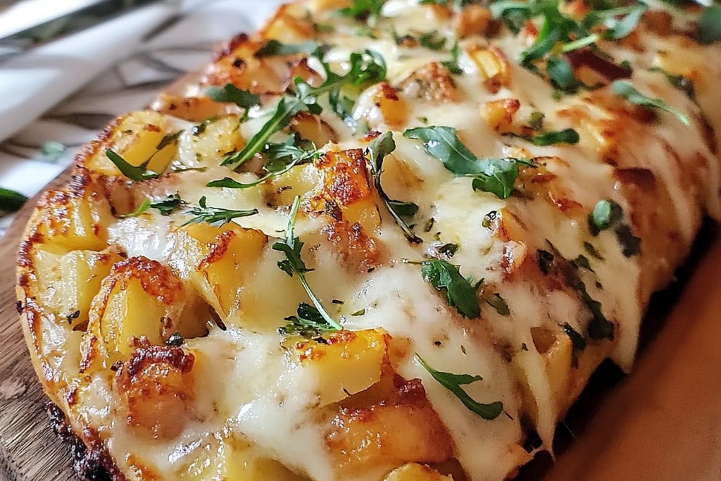 Roulé de Pommes de Terre Gratinées, Poulet & Cheddar : Un Incroyable Festin Réconfortant et Gourmand