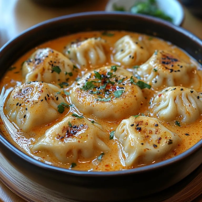 Raviolis à la vapeur dans une sauce au curry rouge thaï : Une Recette Incroyable Ultime