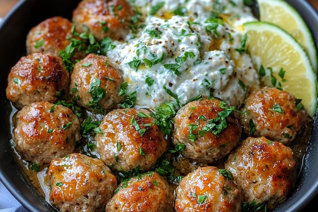 Greek Turkey Meatballs with Tzatziki Sauce: An Incredible 7-Ingredient Recipe