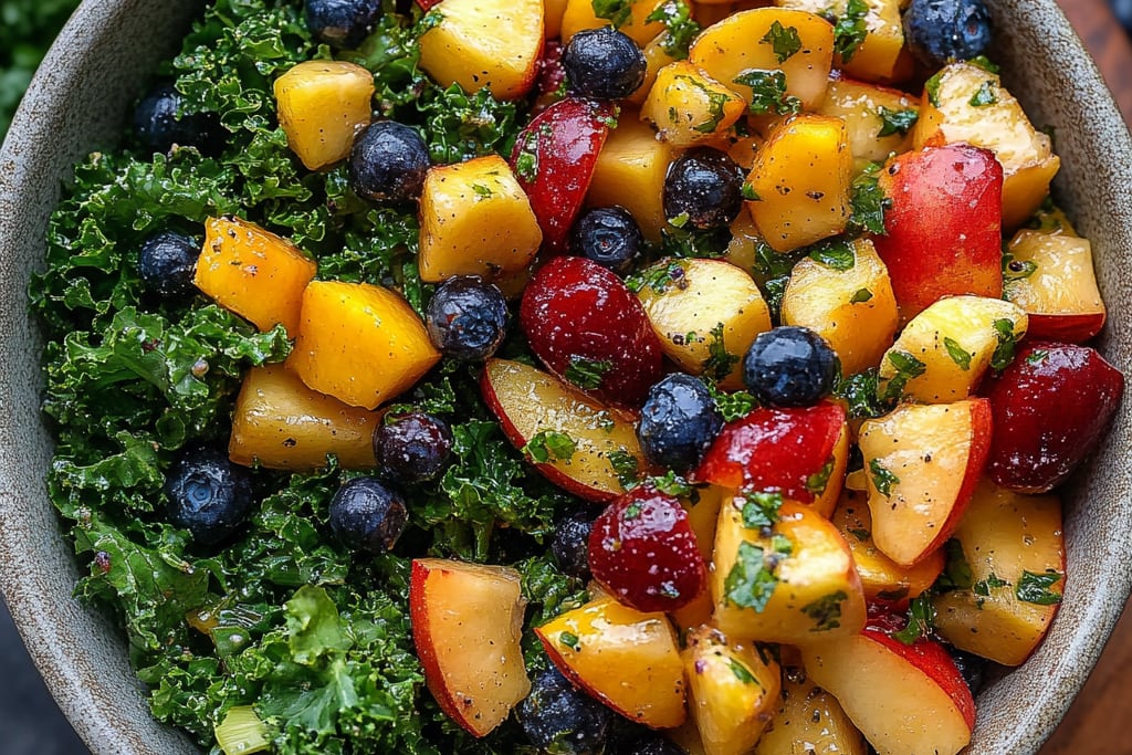 Summer Peach & Blueberry Kale Salad: An Incredible Ultimate Recipe