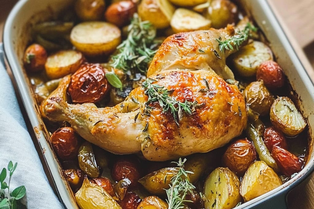 Poulet à l’italienne et pommes de terre : Un Incroyable Festin Méditerranéen Réconfortant