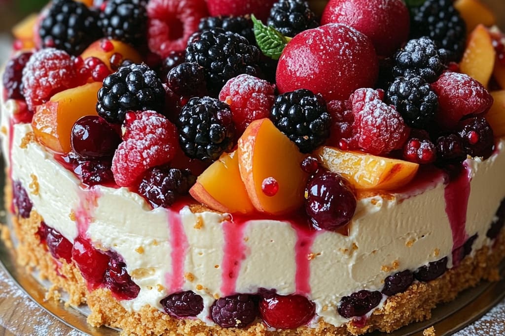 Summer Berry and Peach Cheesecake: An Incredible 5-Star Recipe