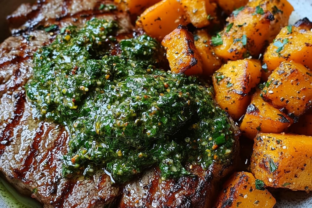 Steak with Green Sauce and Sweet Potatoes: An Incredible Ultimate Recipe