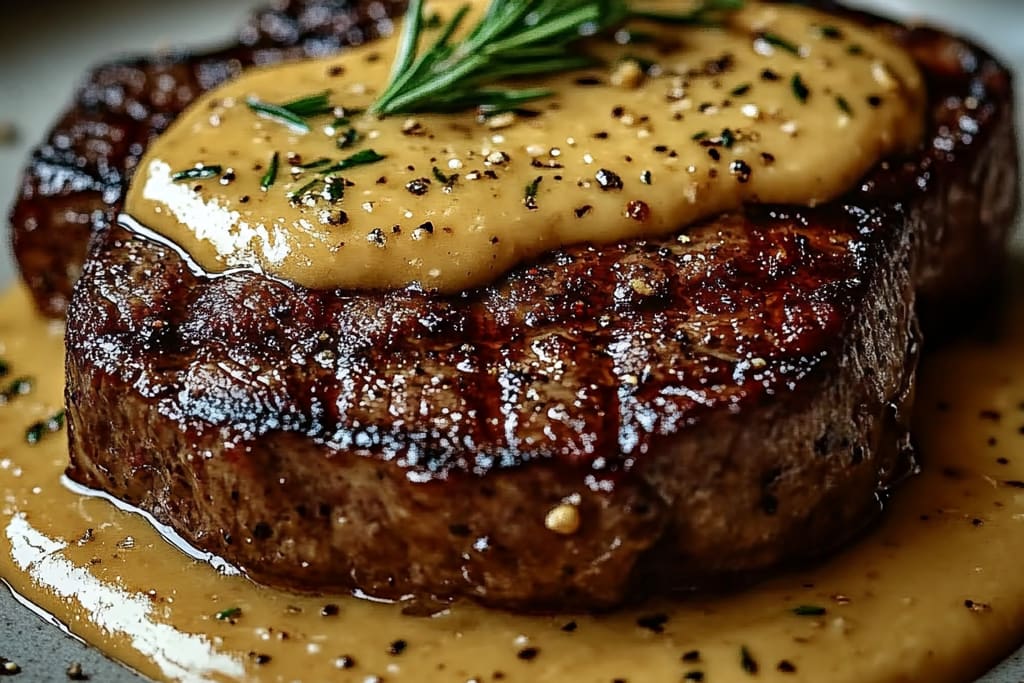 Juicy Steak with Creamy Garlic Sauce: An Incredible 5-Step Recipe