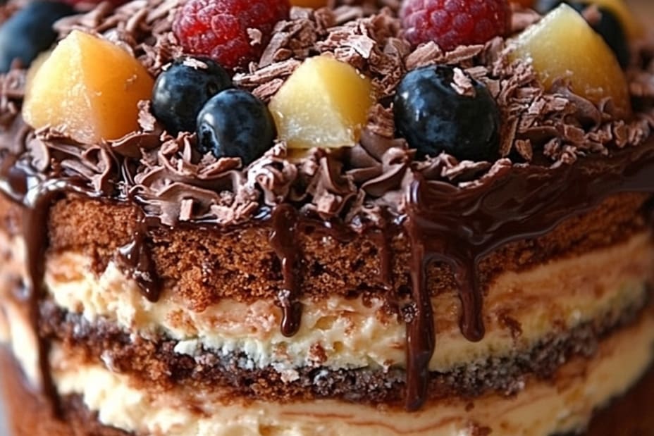 Gâteau Crousti-Fondant Chocolat-Poire : Une Alliance Parfaite de Saveurs