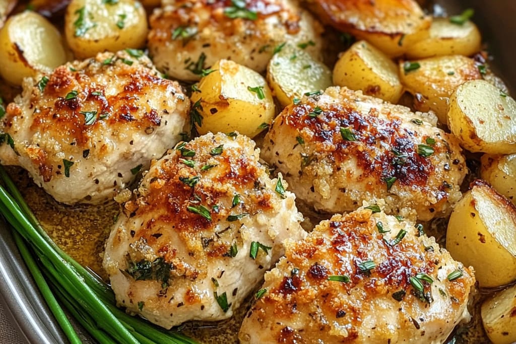 Parmesan Crusted Chicken Sheet Pan Dinner: An Incredible 5-Ingredient Meal