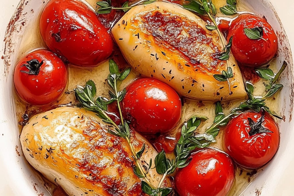 Cabillaud rôti aux tomates cerises et thym : Une Incroyable Saveur Méditerranéenne