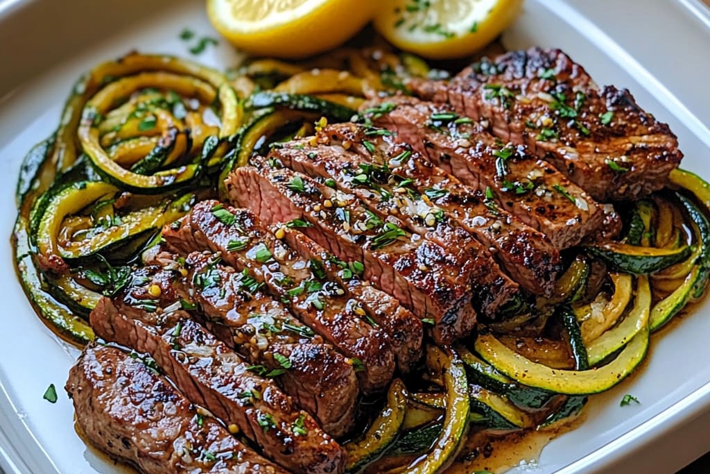 Lemon Garlic Butter Steak With Zucchini Noodles: An Incredible 5-Star Recipe