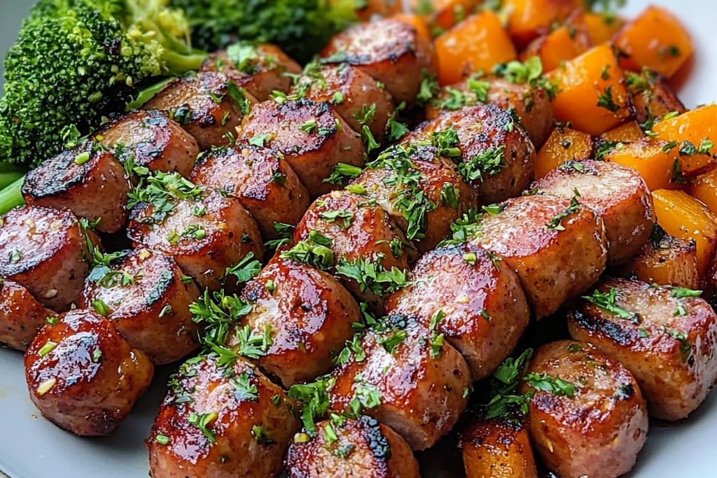 Sausage & Sweet Potatoes with Honey Garlic Sauce: An Amazing Ultimate One-Pan Meal
