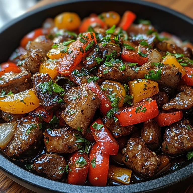 Steak au Poivre avec Poivrons et Oignons : Une Recette Incroyable Ultime