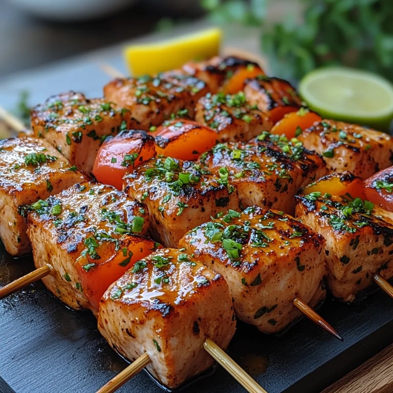 Brochettes de saumon sucrées et épicées : Une Recette Incroyable Ultime
