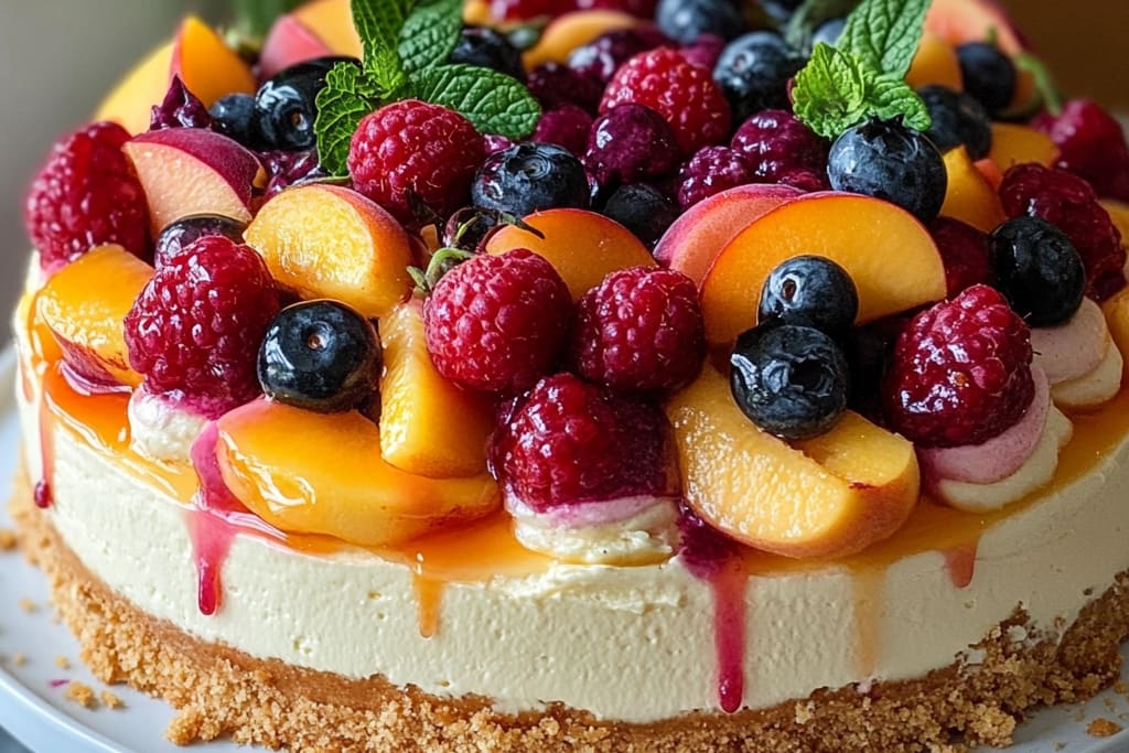 Summer Berry and Peach Cheesecake Recipe: An Incredible Ultimate Delight