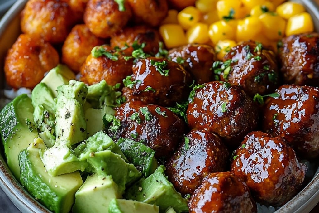 Barbecue Meatball Bowls with Avocado: An Incredible Ultimate Recipe