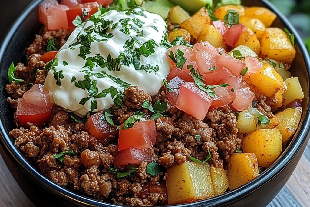 Ground Beef and Potato Taco Bowl: An Incredible Ultimate Recipe for Families