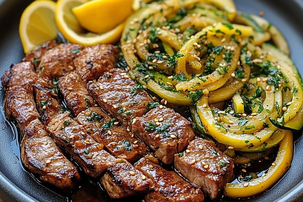 Lemon Garlic Butter Steak With Zucchini Noodles: An Incredible Ultimate Recipe You’ll Love