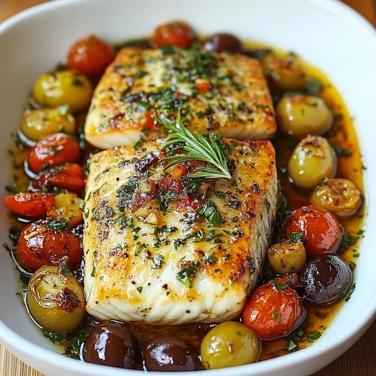 Easy Baked Fish w/ Olives & Tomatoes: An Incredible 7-Ingredient Recipe