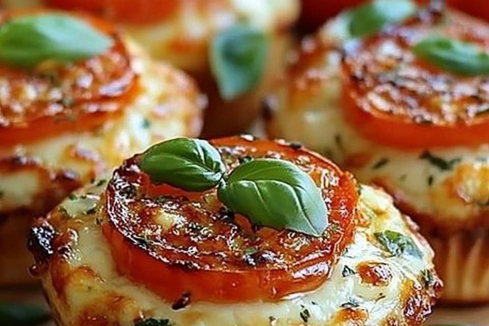 Muffins Salés Tomate, Mozzarella et Basilic : Une Bouchée Méditerranéenne Incontournable