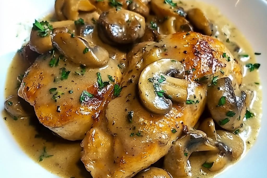 Poulet Moutarde Champignon : Une Recette Incroyable pour un Plat Crémeux et Réconfortant-image