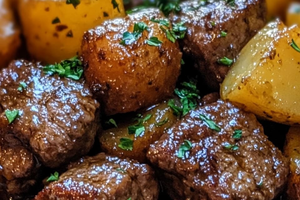 Slow Cooker Garlic Butter Beef Bites & Potatoes: An Amazing Ultimate One-Pot Delight