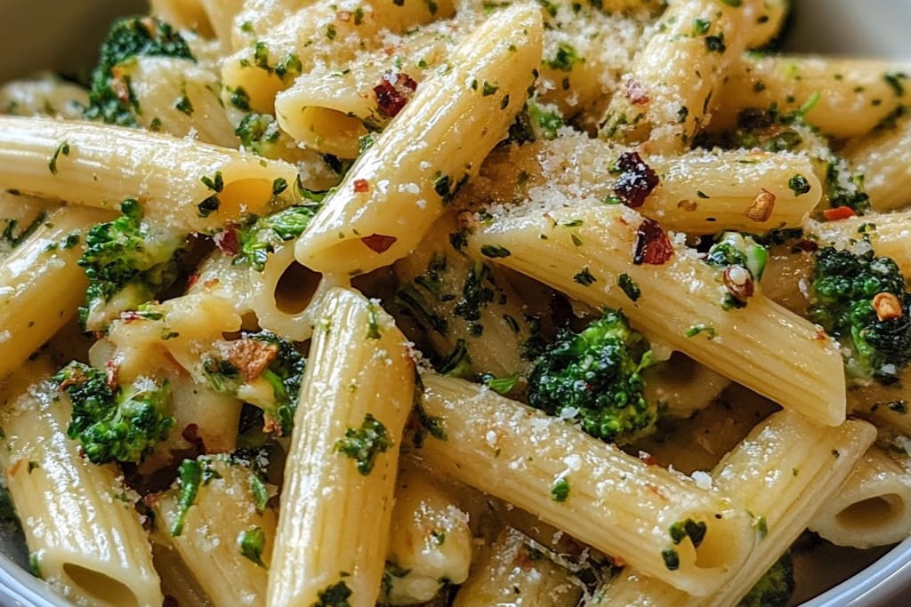 Penne aux Brocoli & Pignons de Pin : Une Fusion Crémeuse et Croquante