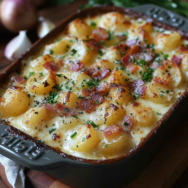 Gratin de Pommes de Terre aux Oignons, Lardons Fumés : Une Recette Ultime à Découvrir
