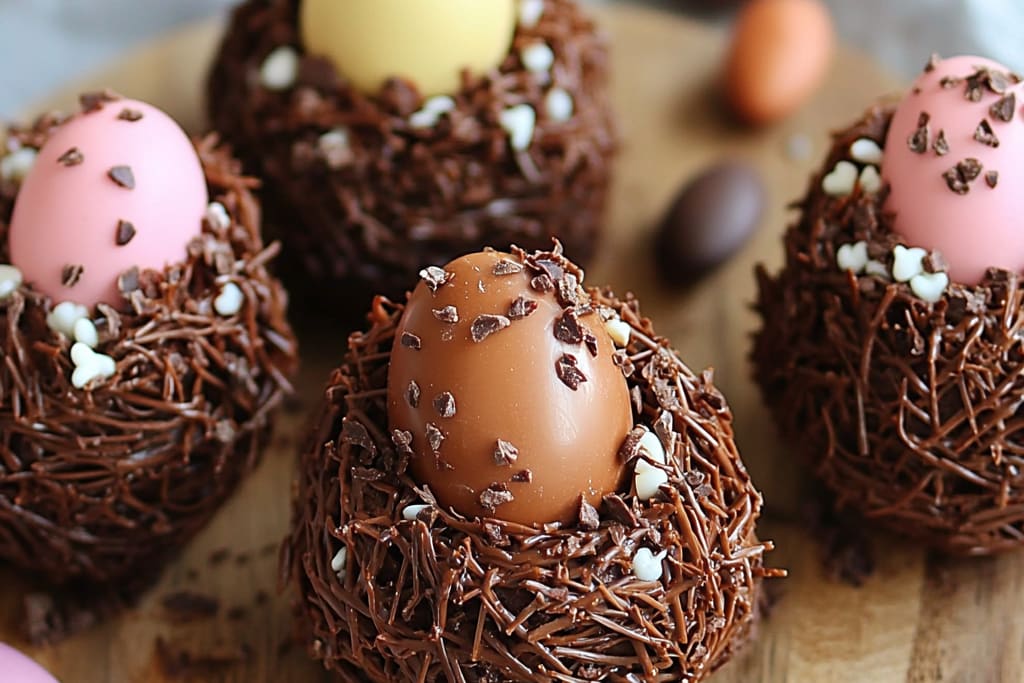 Easter Nests Topped with Chocolates: An Incredible Sweet Springtime Treat