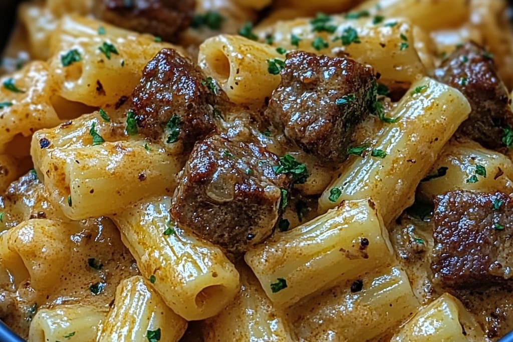 Comforting Beef Pasta in Creamy Garlic Sauce: An Incredible 5-Step Recipe
