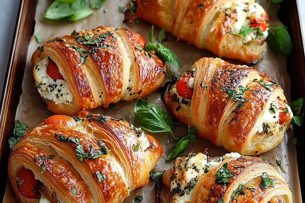 Croissants Salés aux Tomates, Mozzarella et Basilic : Une Évasion Gourmande Incontournable