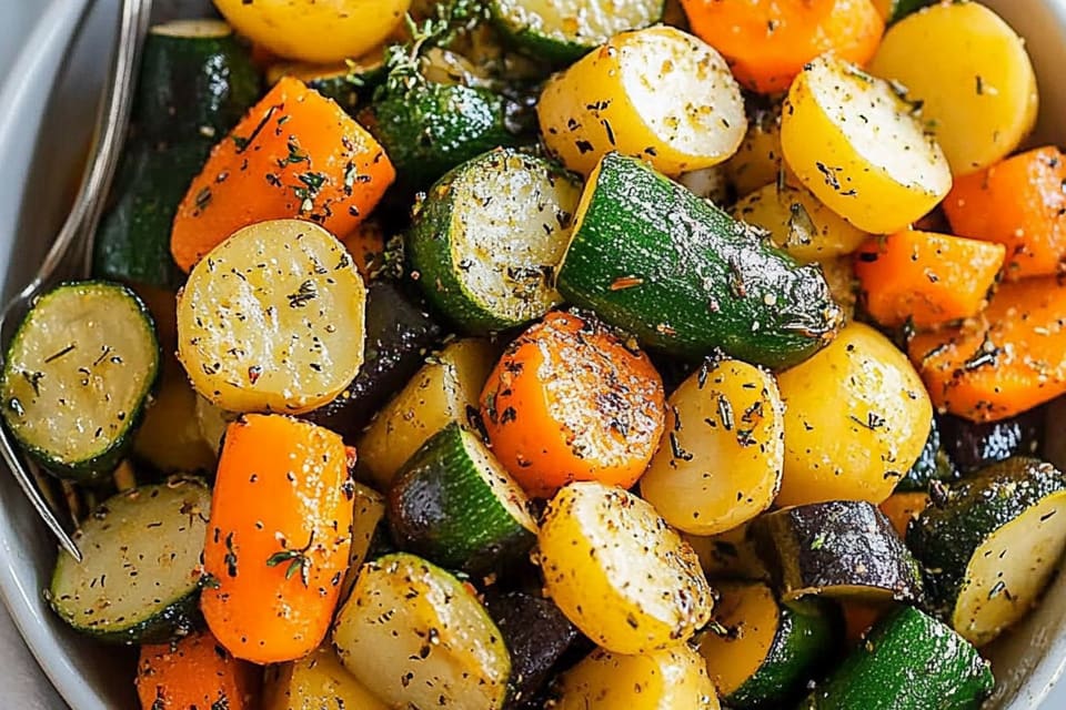 Garlic Herb Roasted Potatoes, Carrots, and Zucchini: An Incredible Vegetable Medley