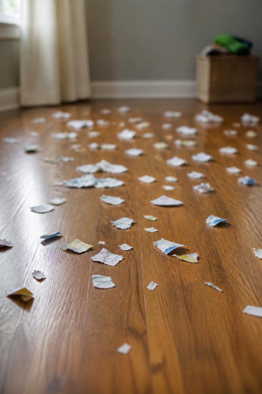 Shredded paper everywhere scene for the I'm Not Sorry pet video template