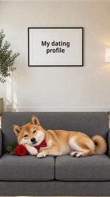 Me on every app pet meme slideshow example with a Shiba Inu