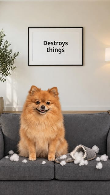 My red flags pet meme slideshow example with a Pomeranian