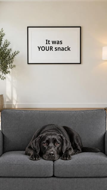 When I hear the snack bag pet meme slideshow example with a Labrador Retriever