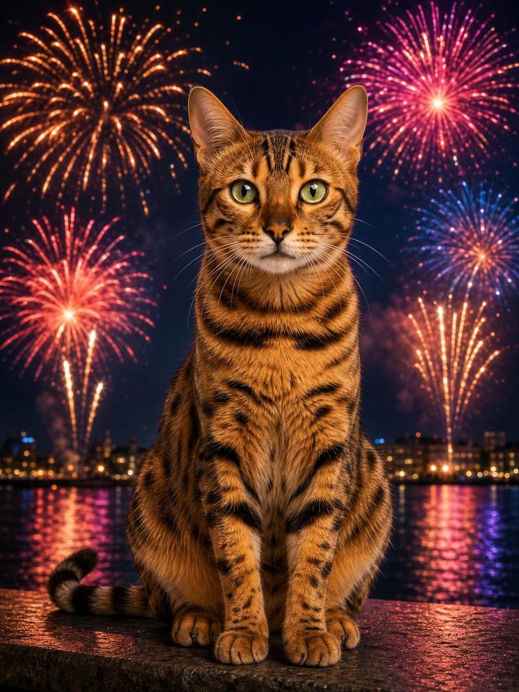 Happy New Year talking pet video template preview