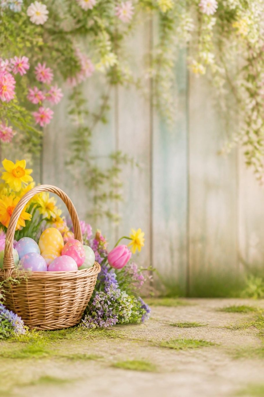 Easter basket scene for the Easter pet video template