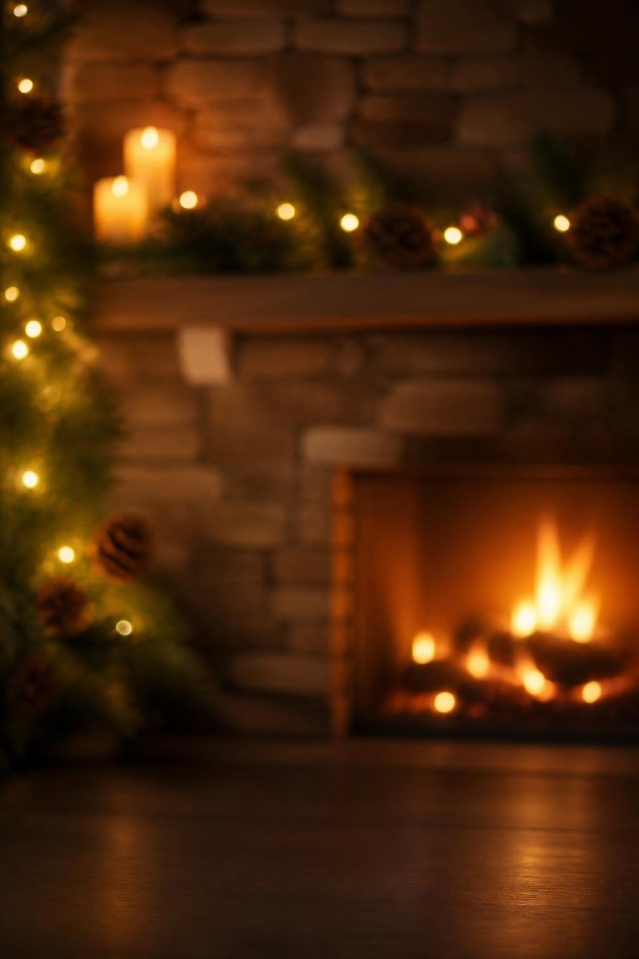 Fireplace scene for the Thanksgiving pet video template