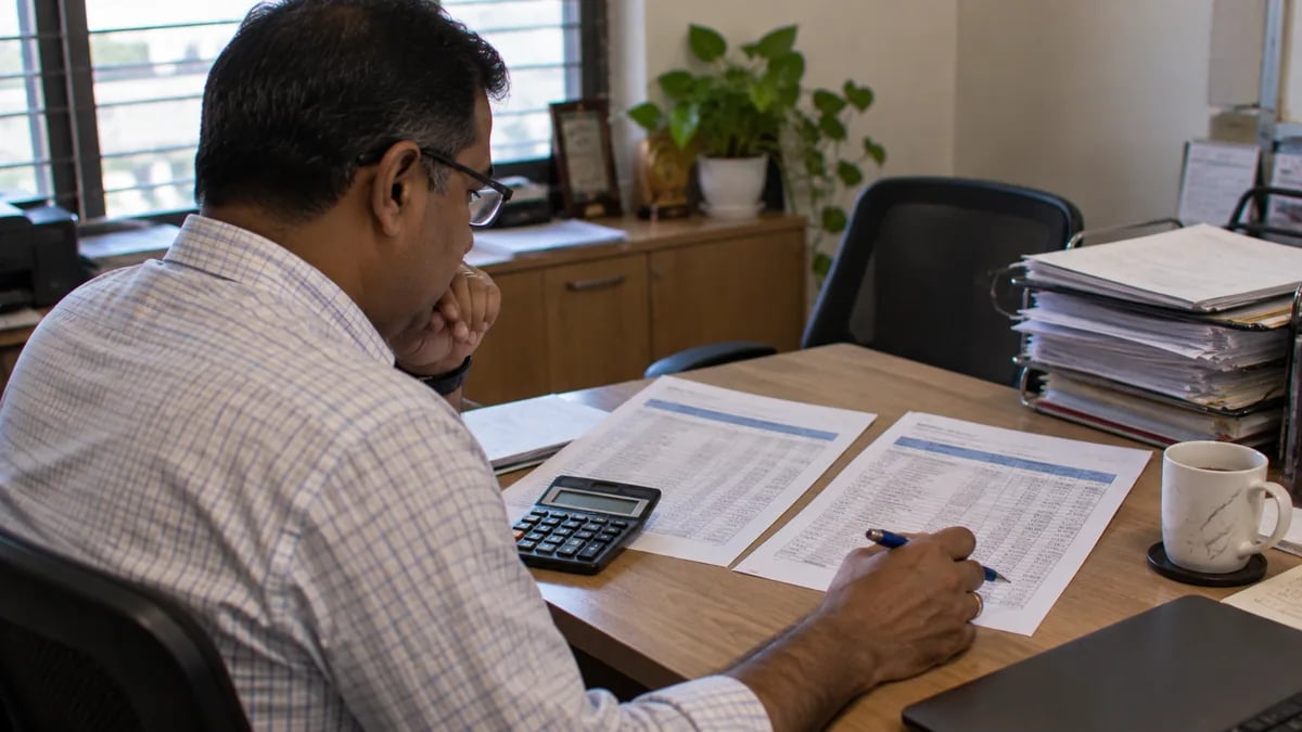 A hospital administrator comparing two written vendor quotations side by side