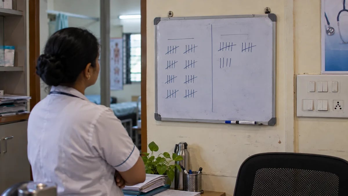 A clinic tracking how many patients returned after their follow-up date