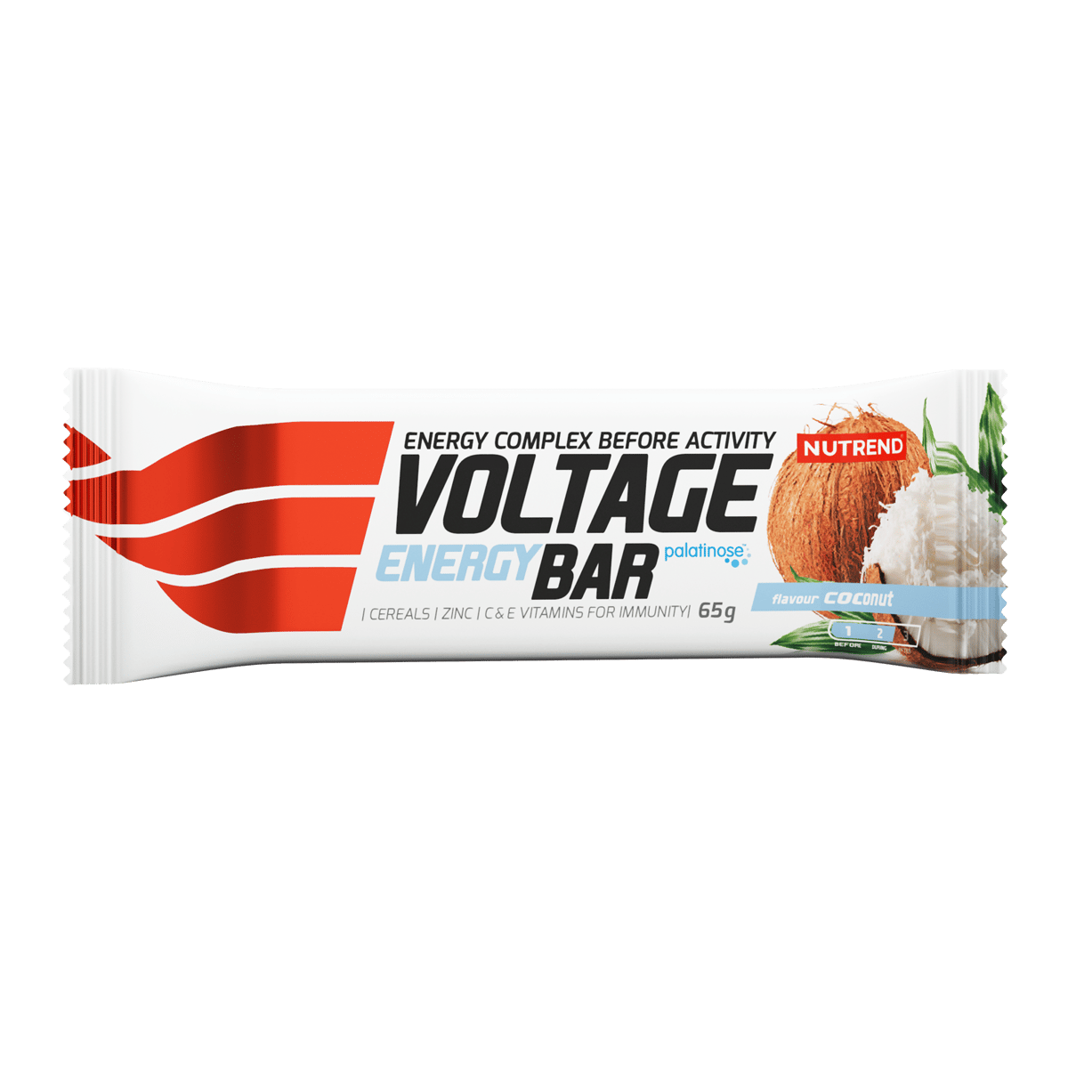 Voltage Energy Bar, 65 g, Kokos, Energetická tyčinka bez polevy