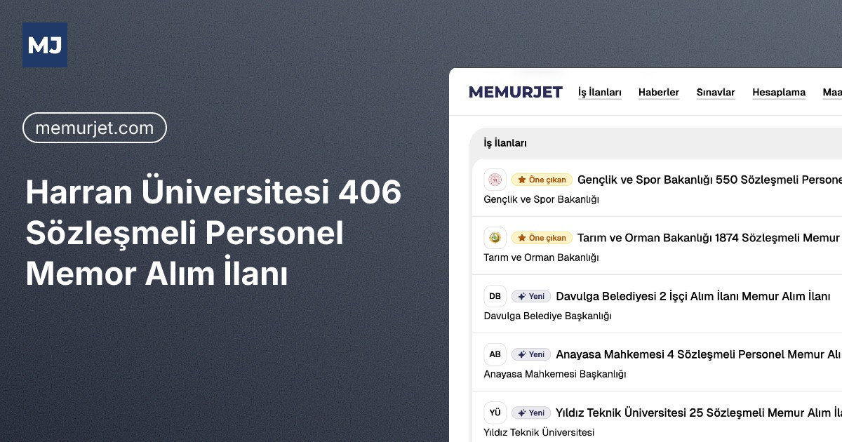 Harran Üniversitesi 406 Sözleşmeli Personel Memor Alım İlanı