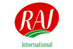 Raj International slide logo