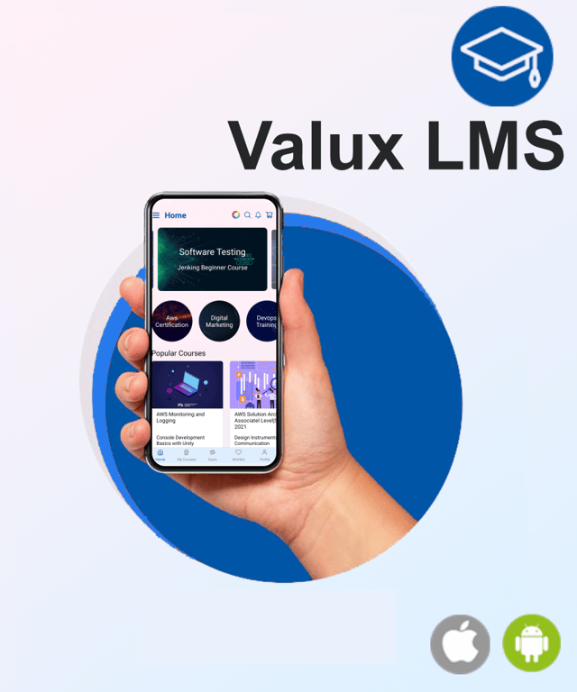 Learning management system mobile apps and web dashboard