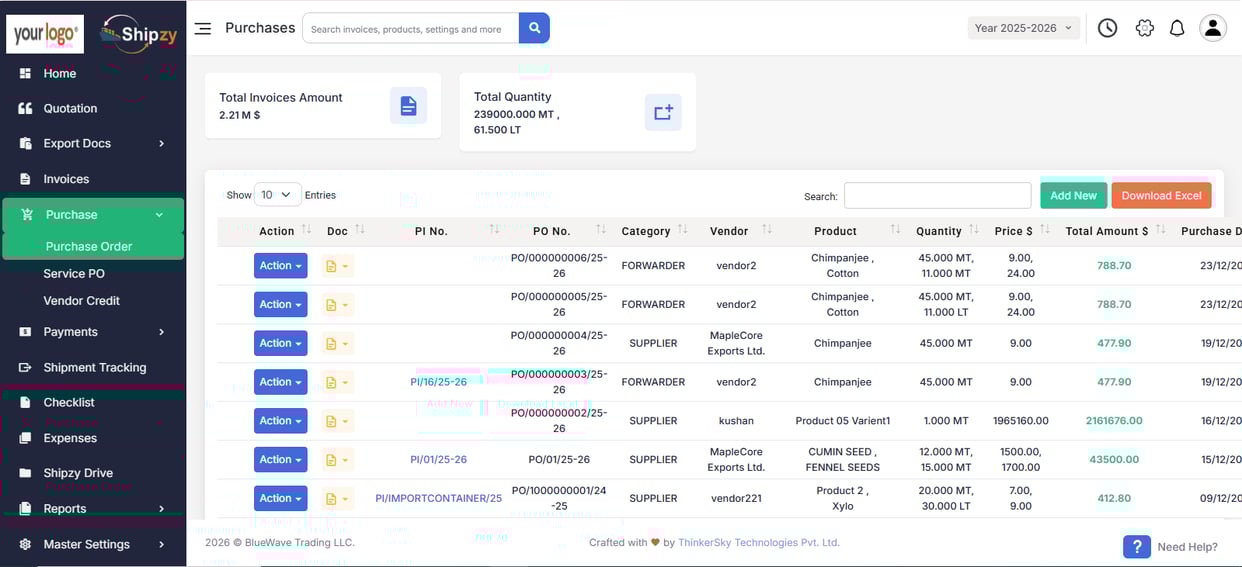 Importing a data sheet to shipzy