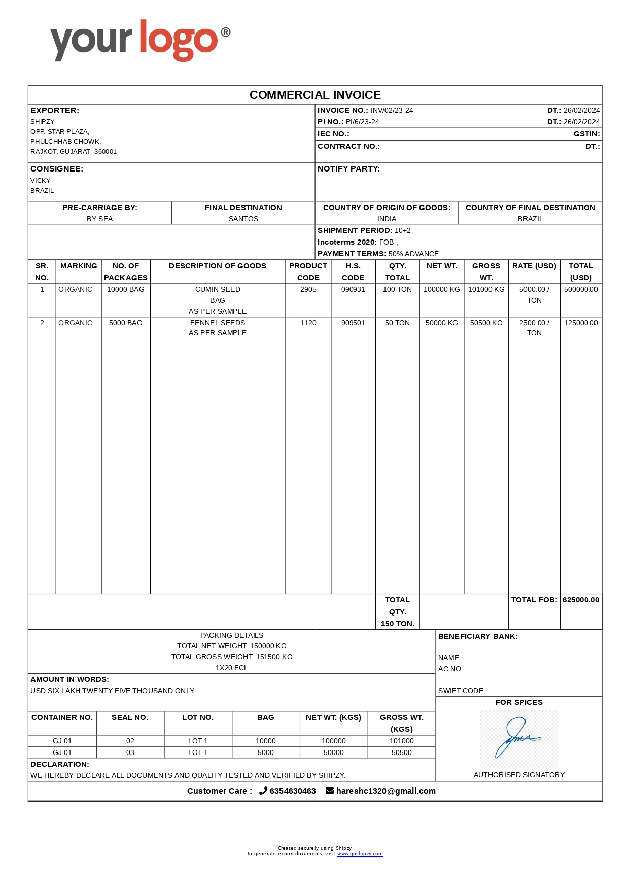 Commercial Invoice