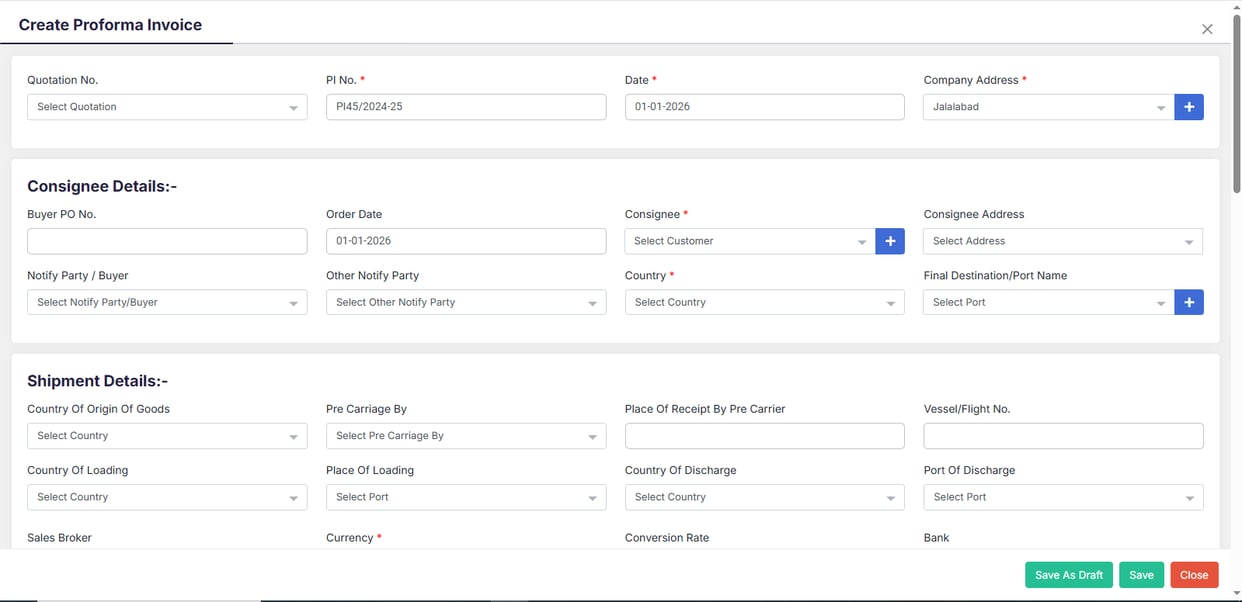 Comprehensive packing list creation
