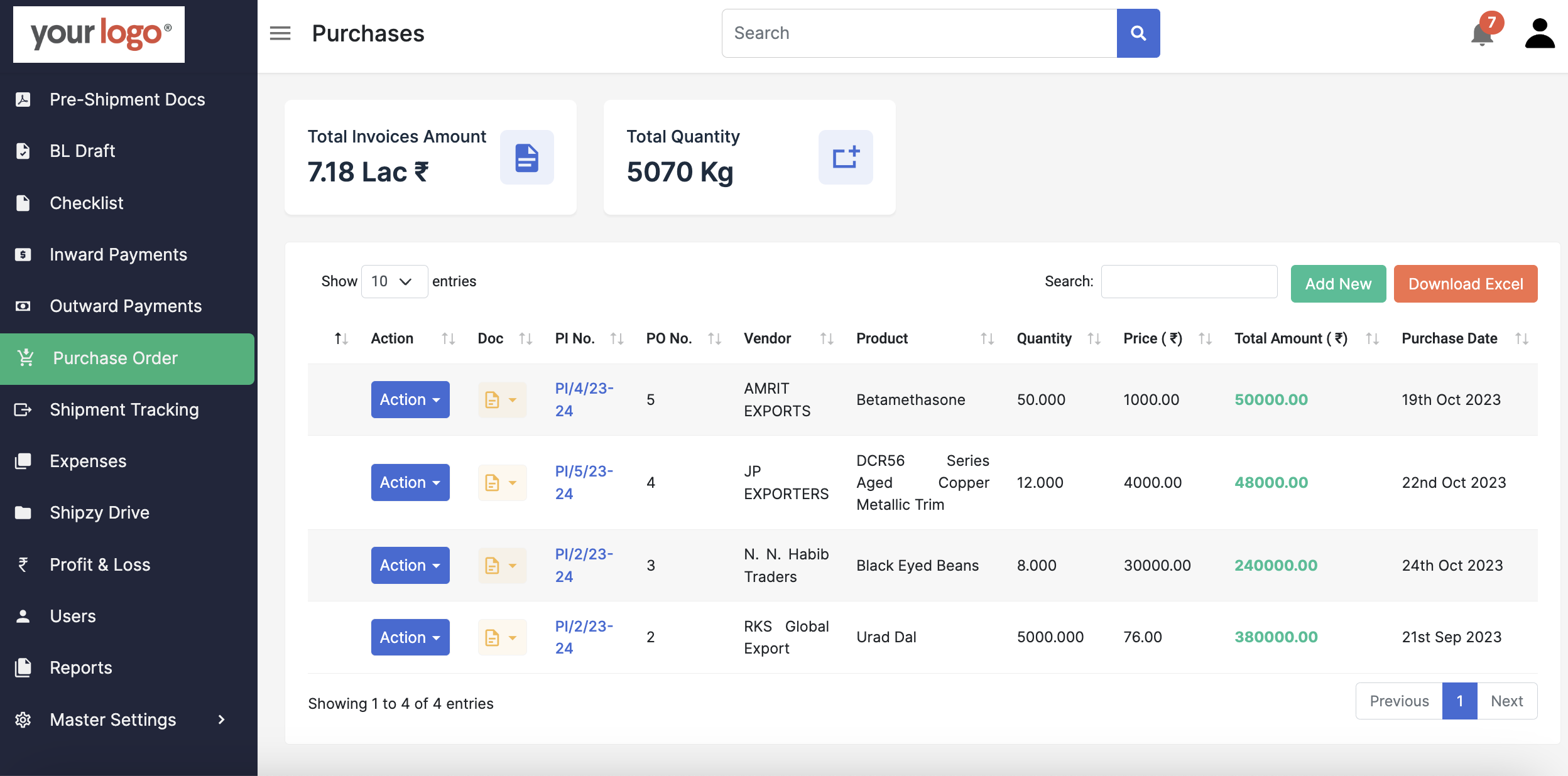 Importing a data sheet to shipzy