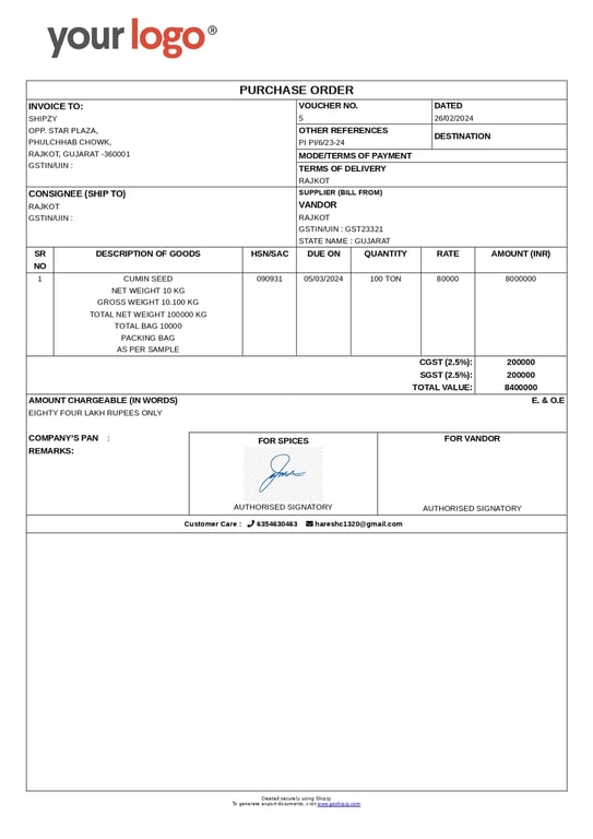 Purchase Order