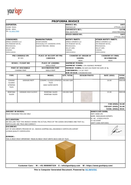 Proforma Invoice