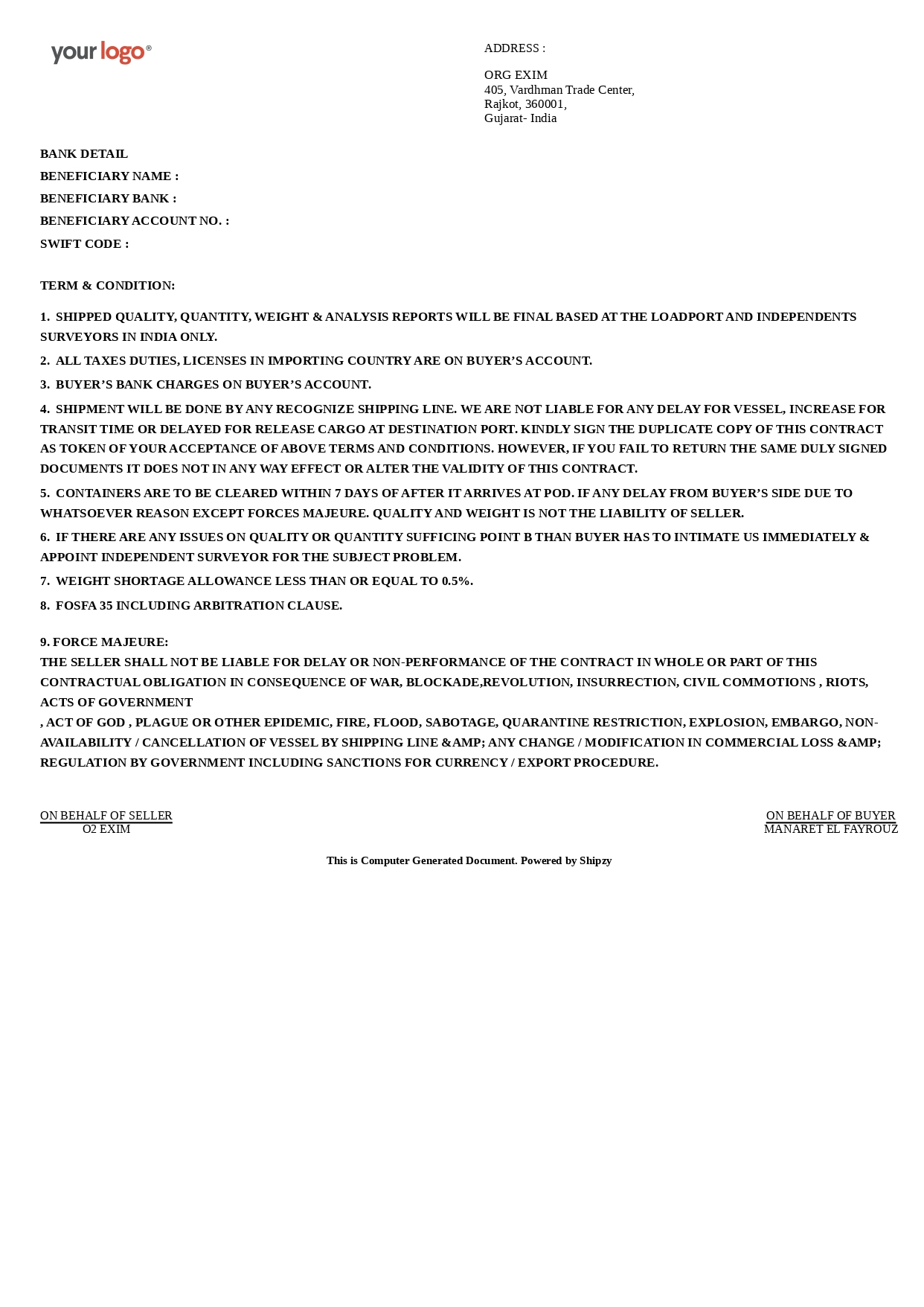 Contract for Export Business Page2